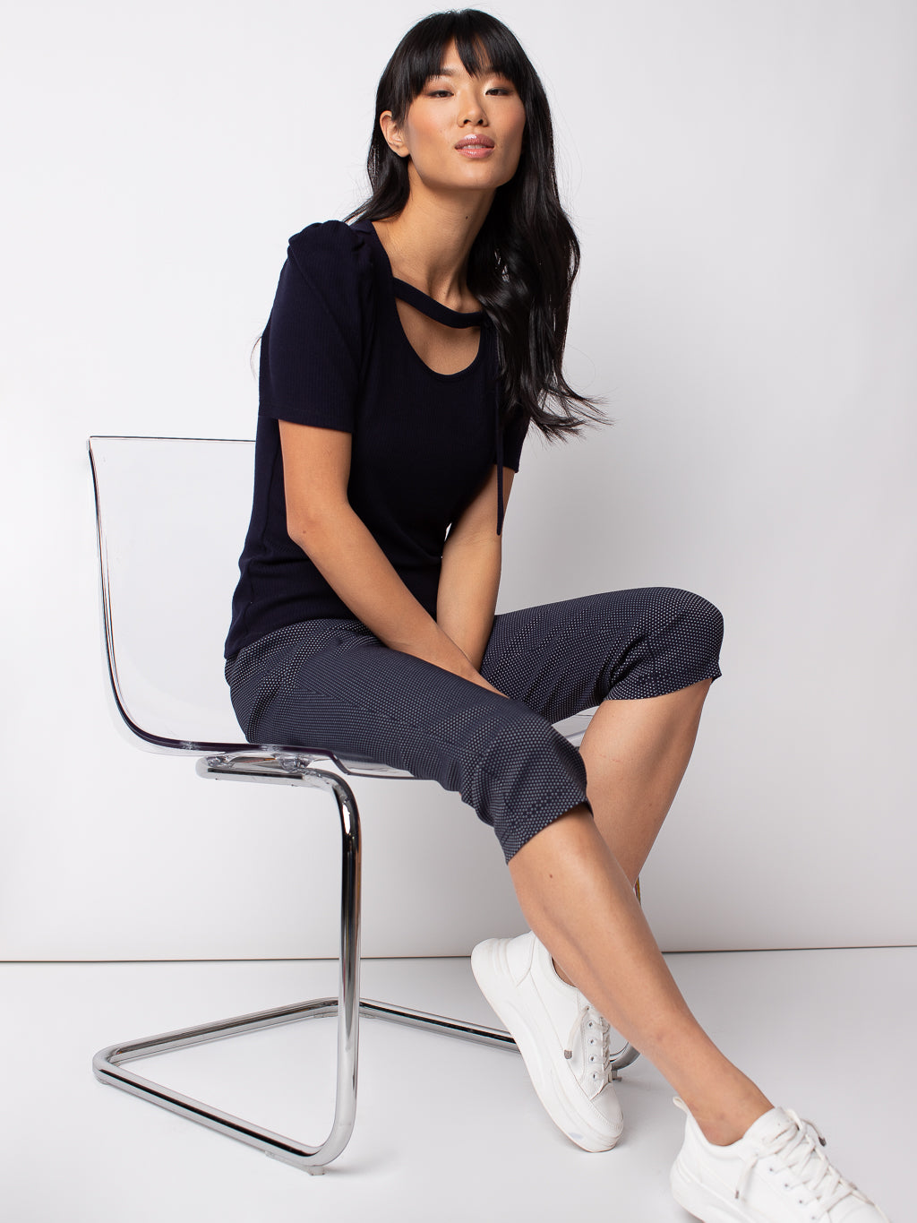 T-shirt ajusté à manches courtes