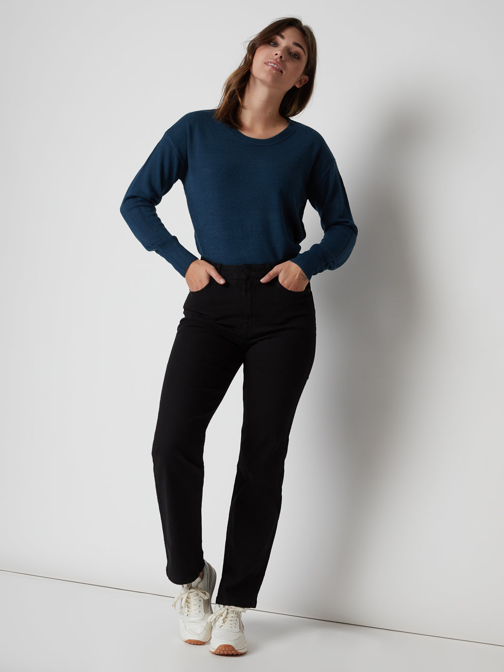 High waist wide-leg jean