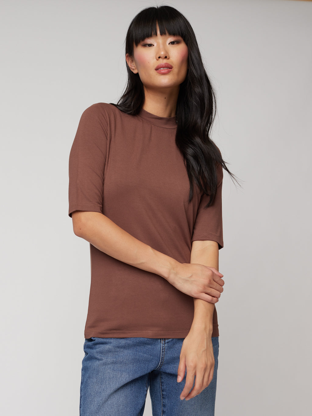 T-shirt semi-ajusté à manches 3/4