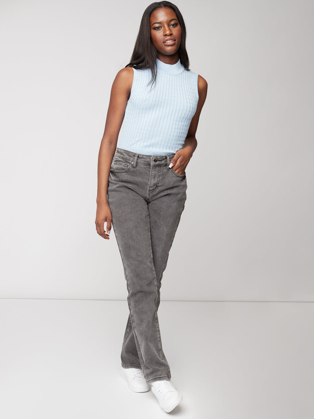 High waist straight jean