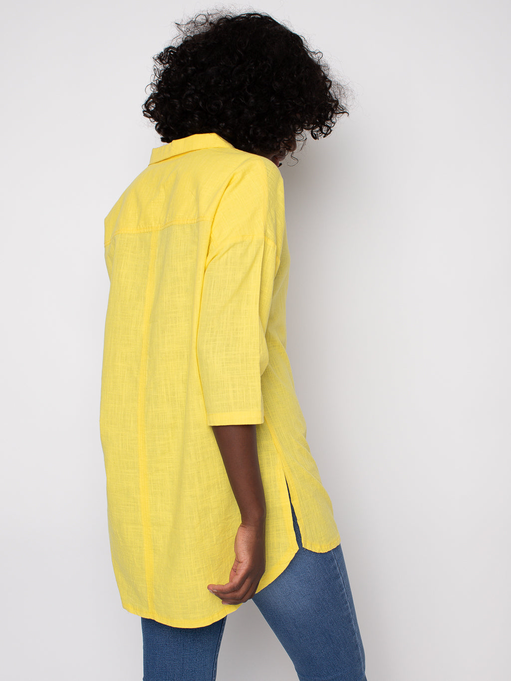 3/4-sleeve semi-fitted tunic