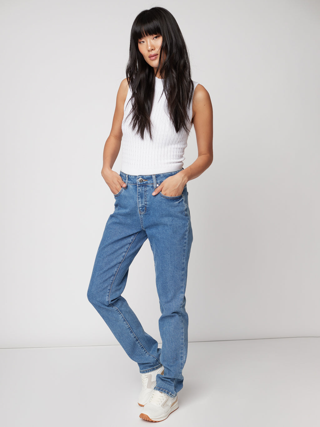 High waist straight jean