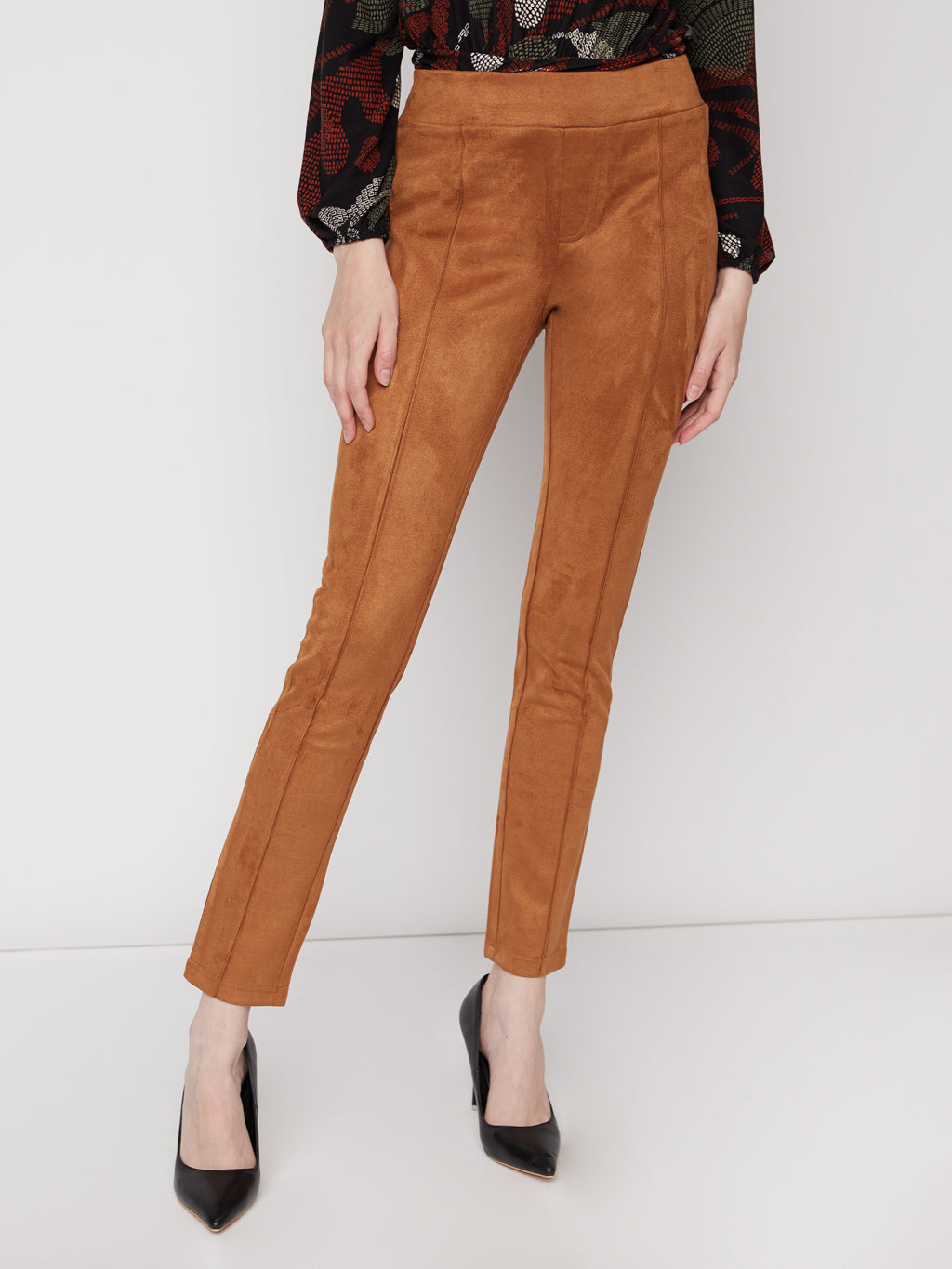 Skinny faux-suede pant