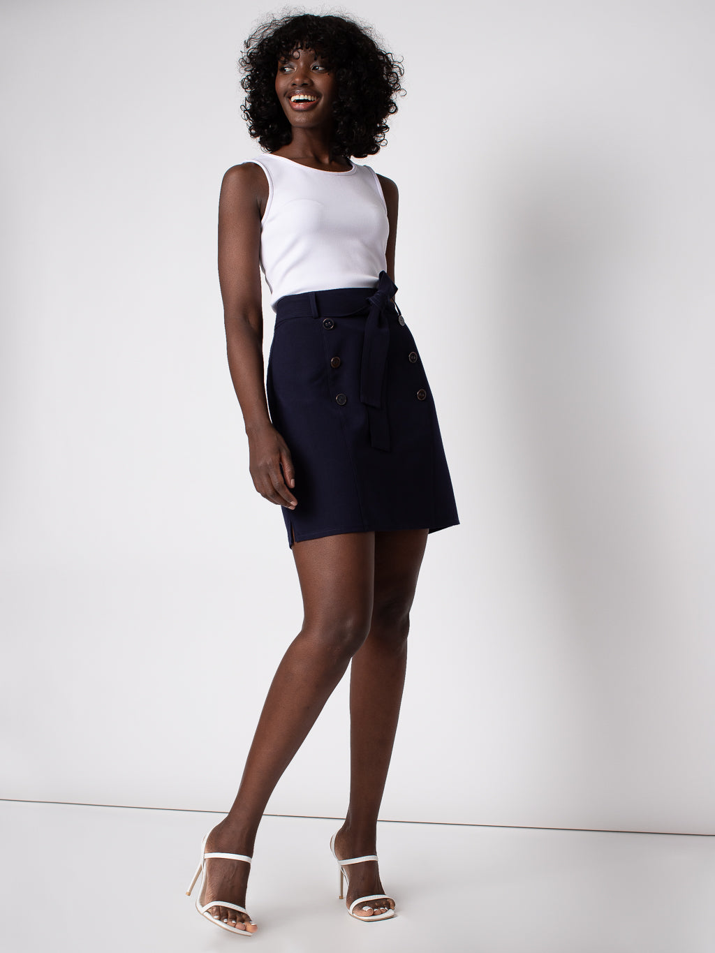 A-line skirt with belt